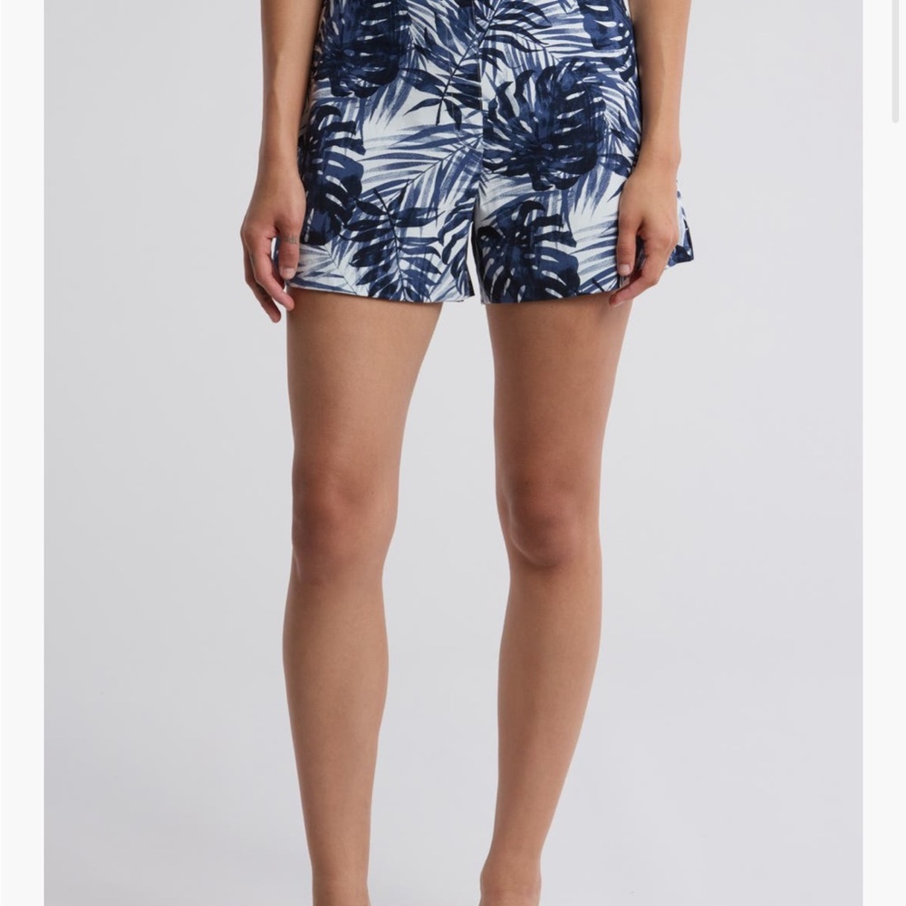 SPANX Navy Leaf Print On the Go Women's Shorts